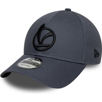 Gorra curva gris oscuro ajustable con logo negro 9FORTY Logo Vespa Piaggio de New Era