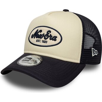 Gorra trucker azul marino y beige A Frame Oval Foam Patch de New Era