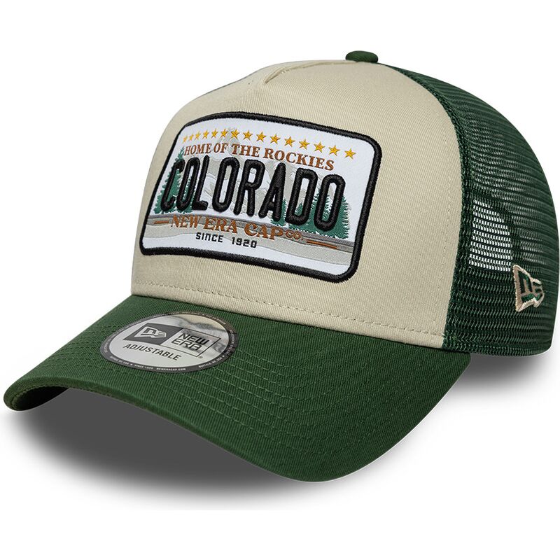 gorra-trucker-verde-y-beige-a-frame-license-plate-de-colorado-de-new-era gorra-trucker-verde-y-beige-a-frame-license-plate-de-colorado-de-new-era