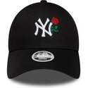 gorra-curva-negra-ajustable-para-mujer-9forty-flower-icon-de-new-york-yankees-mlb-de-new-era