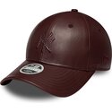 gorra-curva-marron-snapback-para-mujer-9forty-m-crown-pu-diamante-de-new-york-yankees-mlb-de-new-era
