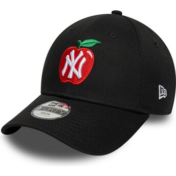 Gorra curva negra ajustable para niño 9FORTY Fruit Icon Apple de New York Yankees MLB de New Era