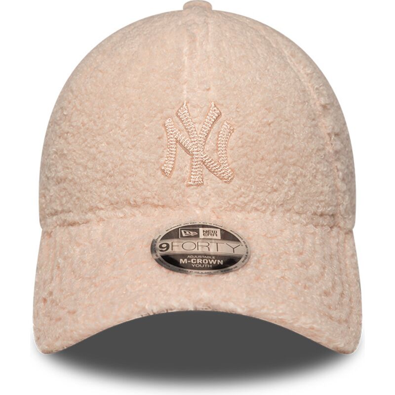 gorra-curva-rosa-snapback-para-nino-con-logo-rosa-9forty-m-crown-winter-borg-de-new-york-yankees-mlb-de-new-era