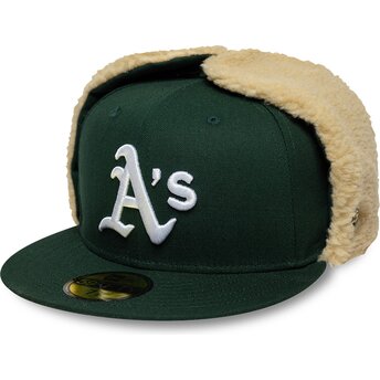 Gorra plana verde ajustada 59FIFTY Dogear World Series de Oakland Athletics MLB de New Era