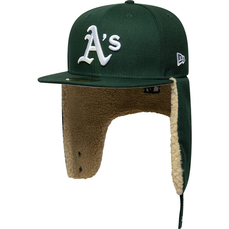 gorra-plana-verde-ajustada-59fifty-dogear-world-series-de-oakland-athletics-mlb-de-new-era