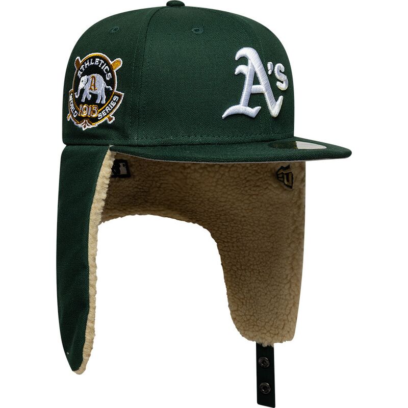 gorra-plana-verde-ajustada-59fifty-dogear-world-series-de-oakland-athletics-mlb-de-new-era
