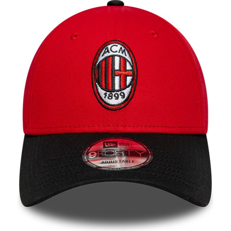gorra-curva-roja-y-negra-ajustable-9forty-contrast-de-ac-milan-serie-a-de-new-era gorra-curva-roja-y-negra-ajustable-9forty-contrast-de-ac-milan-serie-a-de-new-era