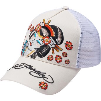 Gorra trucker beige Tokyo Geisha de Ed Hardy