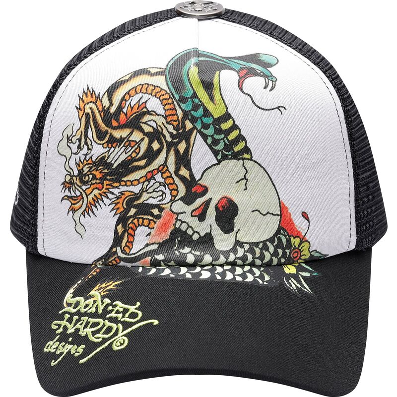 gorra-trucker-negra-y-blanca-snake-and-skull-de-ed-hardy gorra-trucker-negra-y-blanca-snake-and-skull-de-ed-hardy