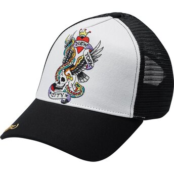 Gorra trucker negra y blanca Nyc de Ed Hardy