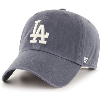 Gorra curva gris ajustable Clean Up Vintage Navy de Los Angeles Dodgers MLB de 47 Brand