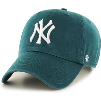 Gorra curva verde ajustable Clean Up No Loop Label Pacific Green de New York Yankees MLB de 47 Brand