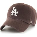 gorra-curva-marron-ajustable-clean-up-no-loop-label-de-los-angeles-dodgers-mlb-de-47-brand