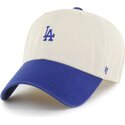 gorra-curva-beige-y-azul-ajustable-clean-up-base-runner-two-tone-de-los-angeles-dodgers-mlb-de-47-brand
