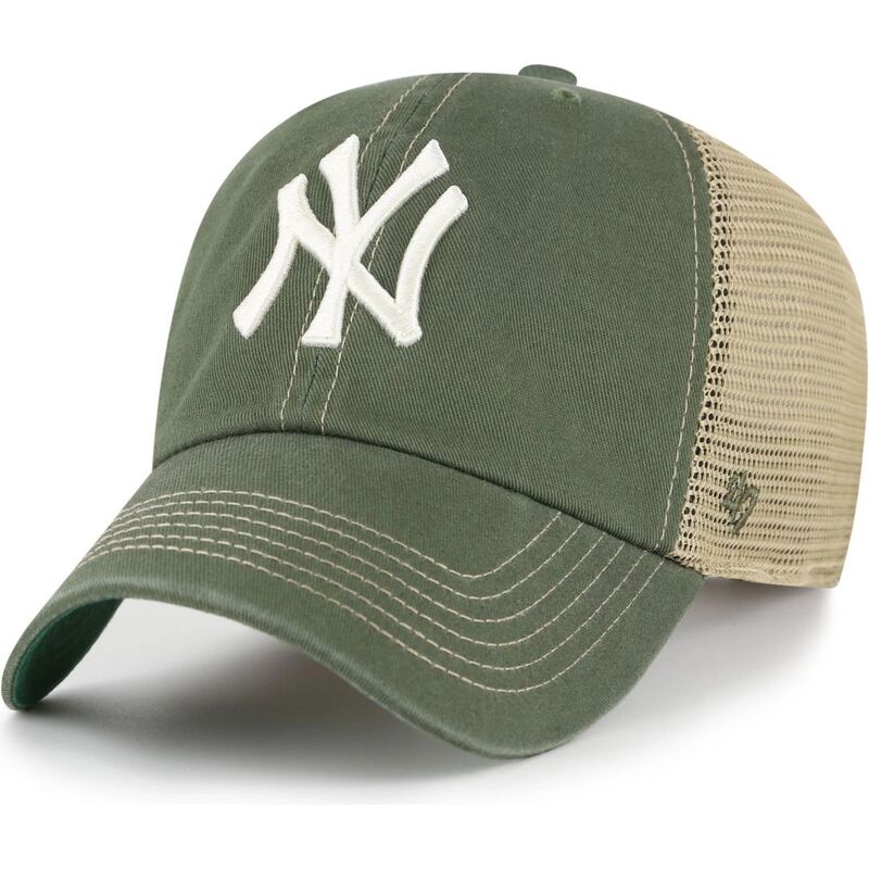 gorra-trucker-verde-y-beige-clean-up-trawler-de-new-york-yankees-mlb-de-47-brand gorra-trucker-verde-y-beige-clean-up-trawler-de-new-york-yankees-mlb-de-47-brand