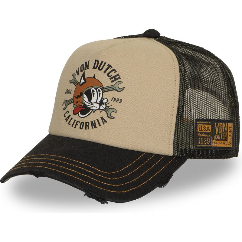 gorra-trucker-beige-y-negra-crew37-de-von-dutch gorra-trucker-beige-y-negra-crew37-de-von-dutch