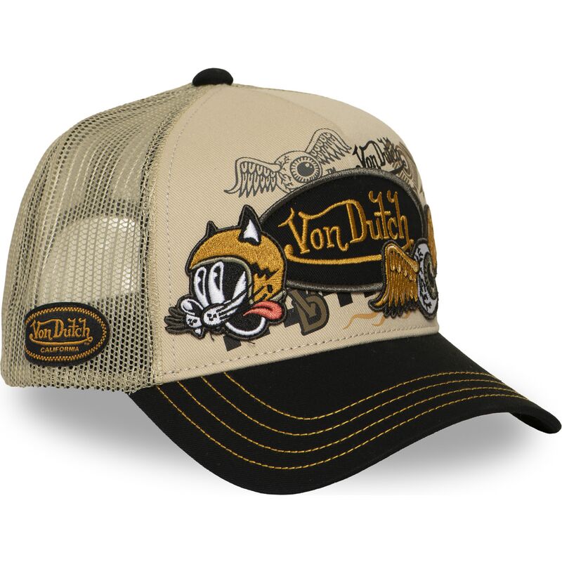 gorra-trucker-beige-y-negra-patches19-de-von-dutch gorra-trucker-beige-y-negra-patches19-de-von-dutch
