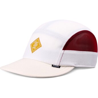 Gorra curva blanca y roja ajustable Soft FineFine Mesh de Djinns