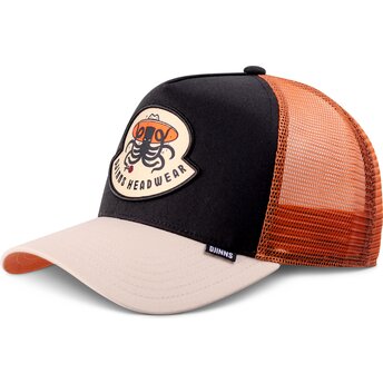 Gorra trucker negra y beige HFT Rose Kraken de Djinns