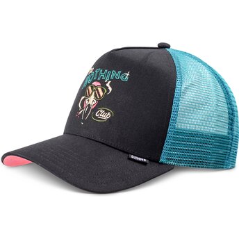 Gorra trucker negra y azul HFT DNC Flamingo de Djinns