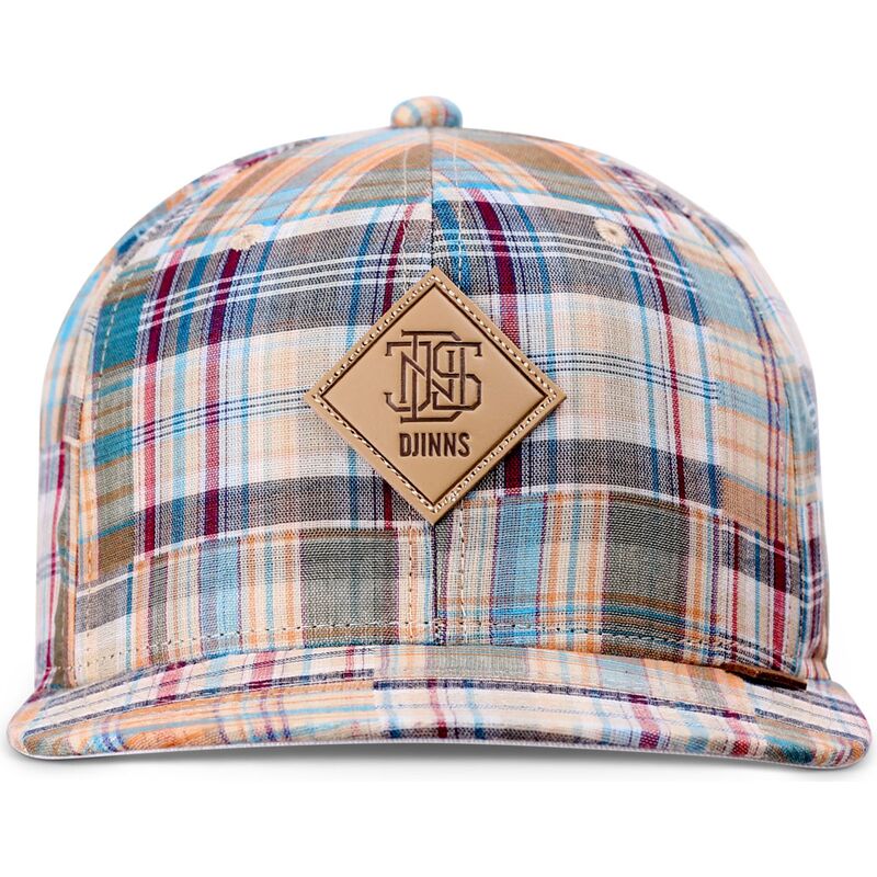 gorra-plana-multicolor-snapback-patch-check-turquioise-de-djinns