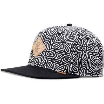 Gorra plana negra y blanca snapback Gothic Freestyle de Djinns