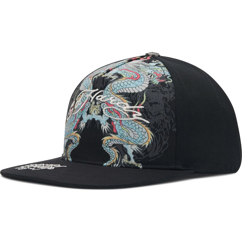 gorra-plana-negra-snapback-battle-dragon-de-ed-hardy