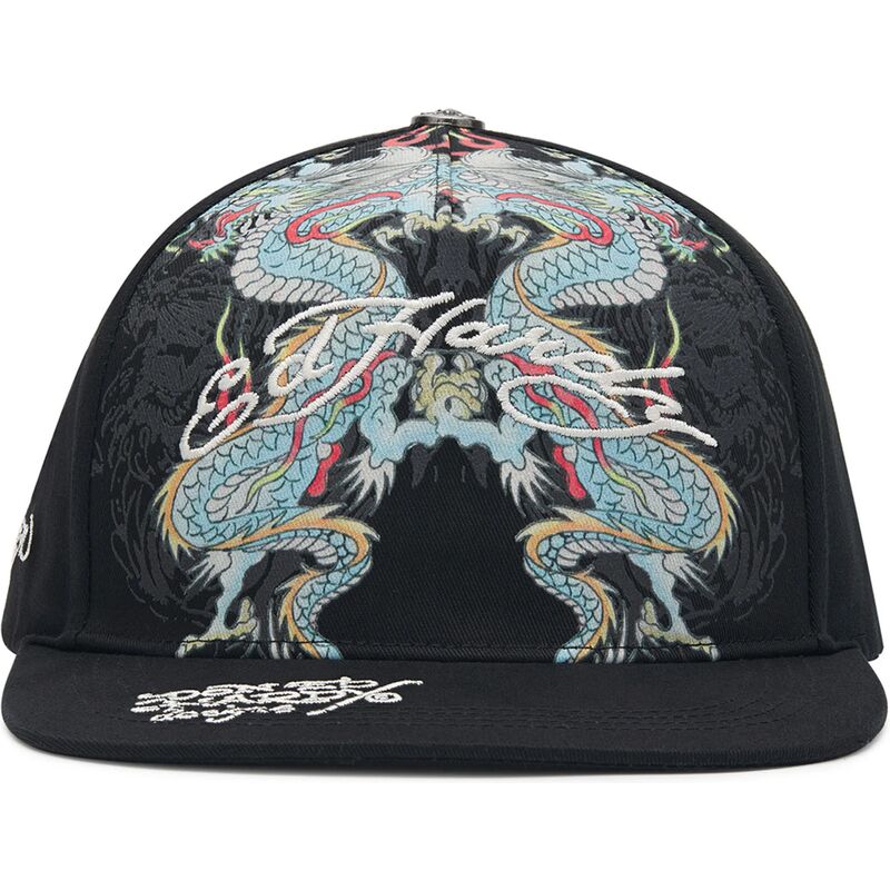 gorra-plana-negra-snapback-battle-dragon-de-ed-hardy