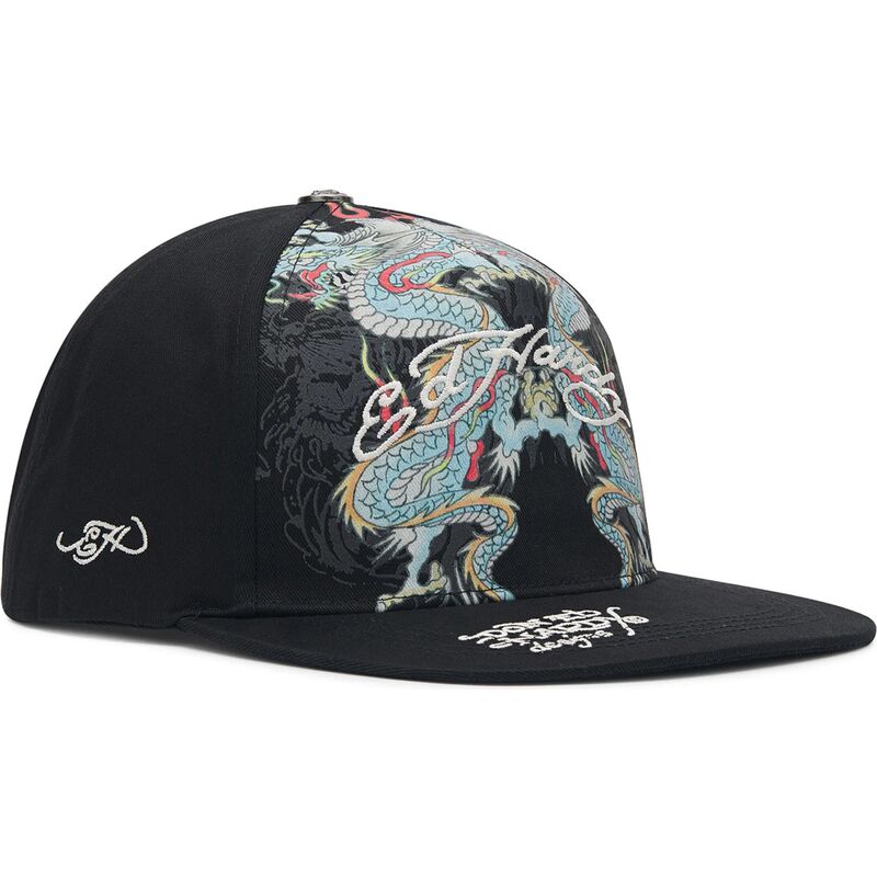 gorra-plana-negra-snapback-battle-dragon-de-ed-hardy