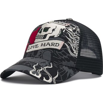 Gorra trucker negra Live Fast Love Hard de Ed Hardy