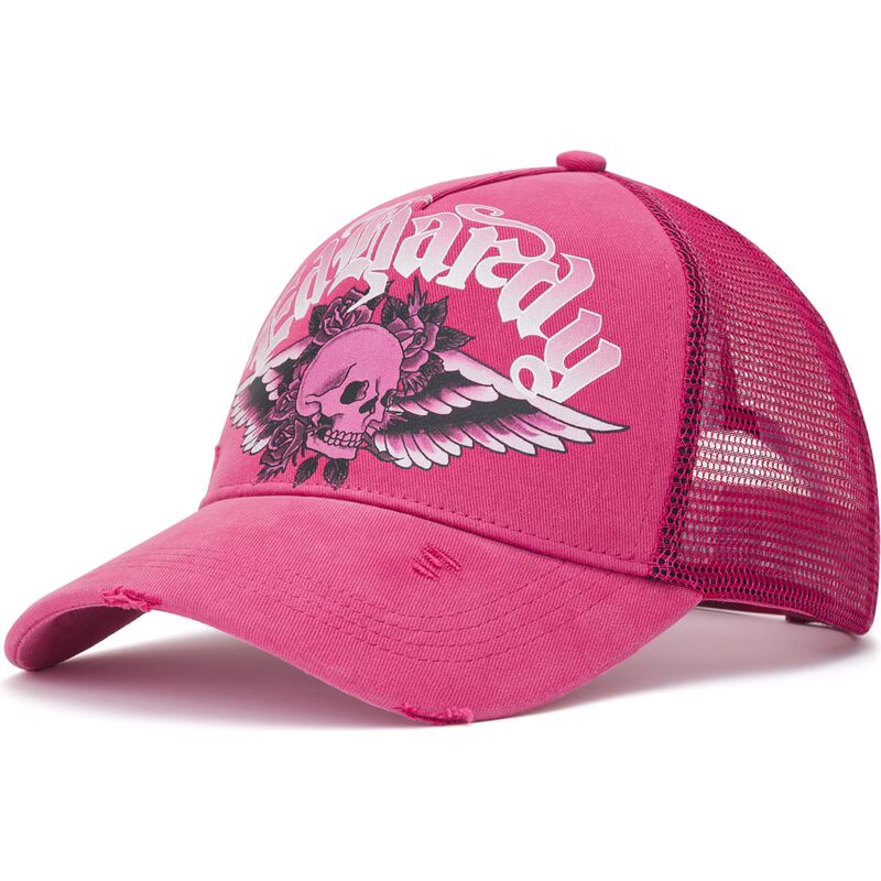 gorra-trucker-rosa-flaming-gothic-skull-washed-de-ed-hardy
