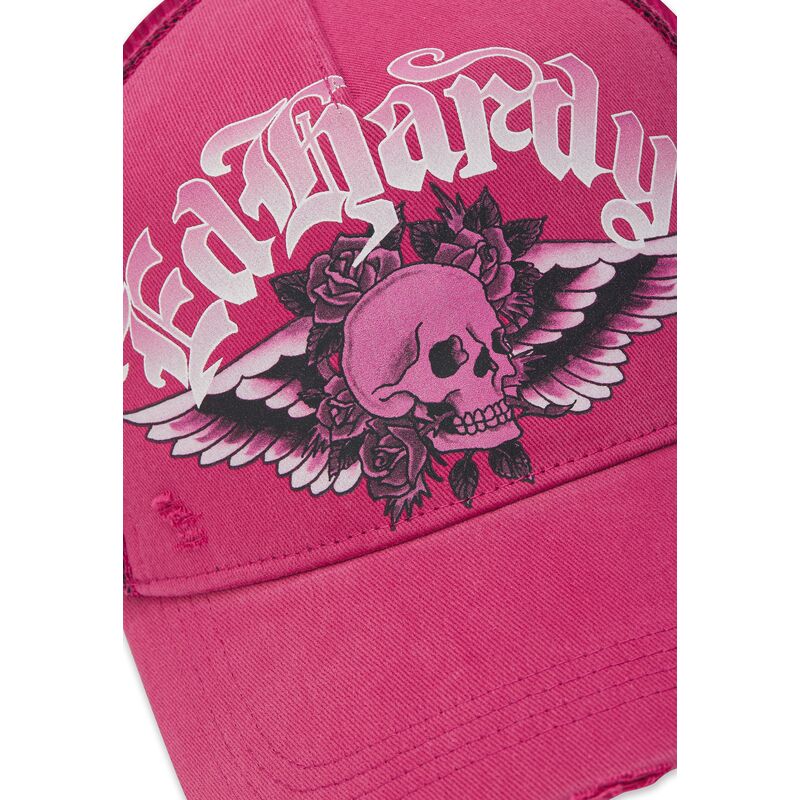 gorra-trucker-rosa-flaming-gothic-skull-washed-de-ed-hardy
