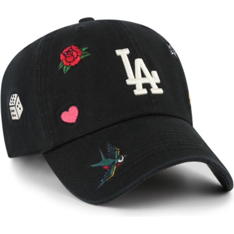 gorra-curva-negra-ajustable-clean-up-multi-scatter-de-los-angeles-dodgers-mlb-de-47-brand