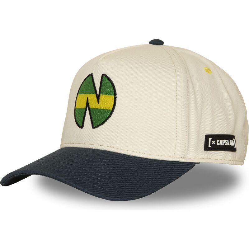 gorra-curva-beige-y-azul-marino-snapback-oliver-atom-oet2-pat-campeones-oliver-y-benji-de-capslab