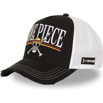 Gorra trucker negra y blanca Straw Hat Pirates OP8 ONE One Piece de Capslab