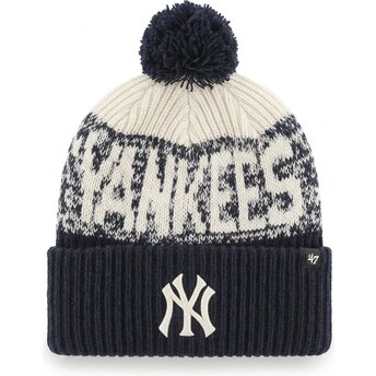 Gorro con pompón azul marino Bone Chill Cuff Knit de New York Yankees MLB de 47 Brand