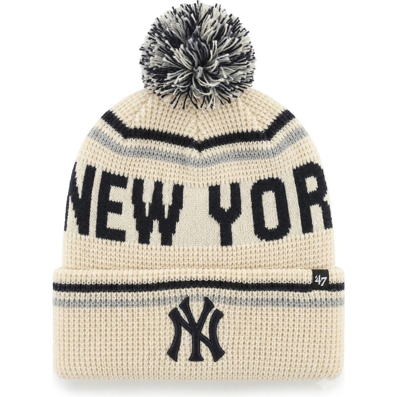gorro-con-pompon-crema-quattrle-cuff-knit-de-new-york-yankees-mlb-de-47-brand gorro-con-pompon-crema-quattrle-cuff-knit-de-new-york-yankees-mlb-de-47-brand