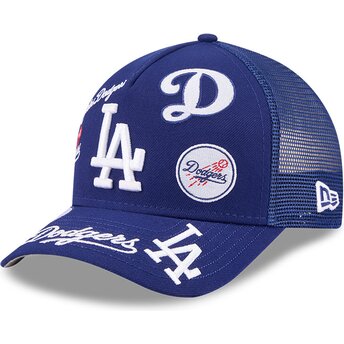 Gorra trucker azul 9FORTY M-Crown A Frame All Over de Los Angeles Dodgers MLB de New Era