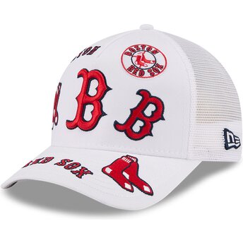 Gorra trucker blanca 9FORTY M-Crown A Frame All Over de Boston Red Sox MLB de New Era