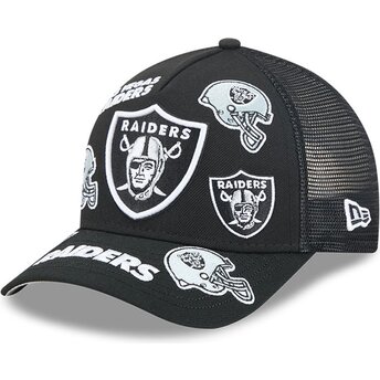 Gorra trucker negra 9FORTY M-Crown A Frame All Over de Las Vegas Raiders NFL de New Era