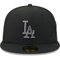 gorra-plana-negra-ajustada-con-logo-gris-59fifty-side-script-de-los-angeles-dodgers-mlb-de-new-era