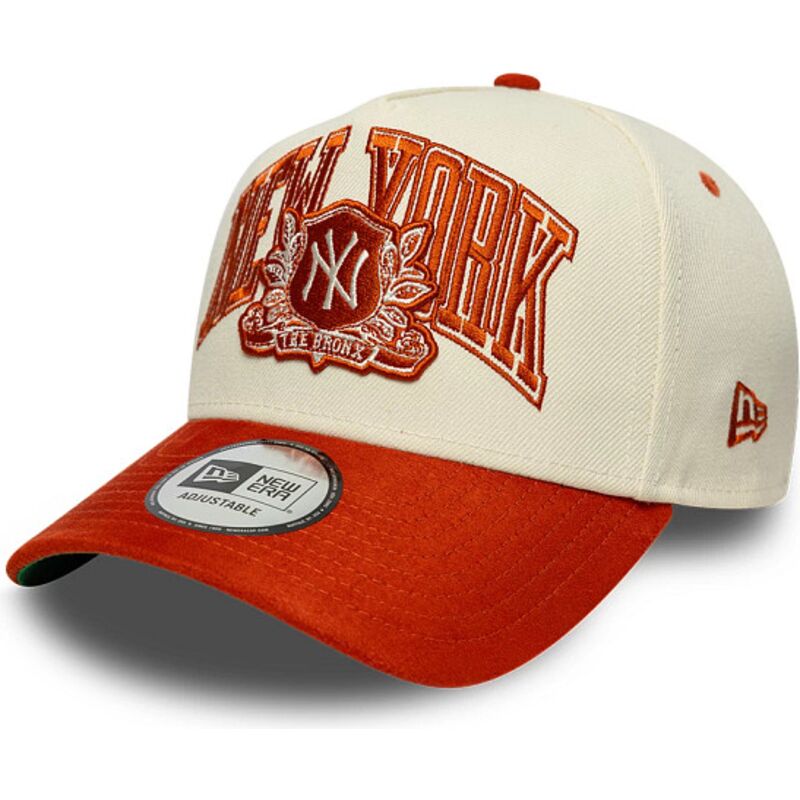 gorra-curva-beige-y-marron-snapback-e-frame-wordmark-suede-de-new-york-yankees-mlb-de-new-era