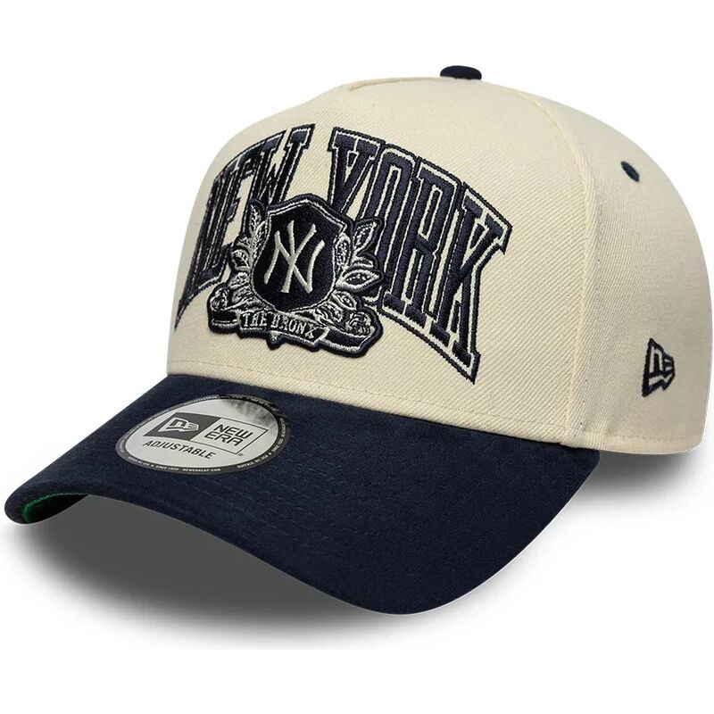 gorra-curva-beige-y-azul-marino-snapback-e-frame-wordmark-suede-de-new-york-yankees-mlb-de-new-era