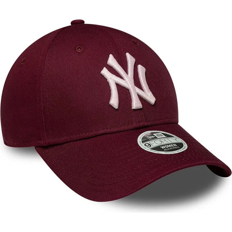 gorra-curva-roja-ajustable-para-mujer-con-logo-rosa-9forty-metallic-logo-de-new-york-yankees-mlb-de-new-era