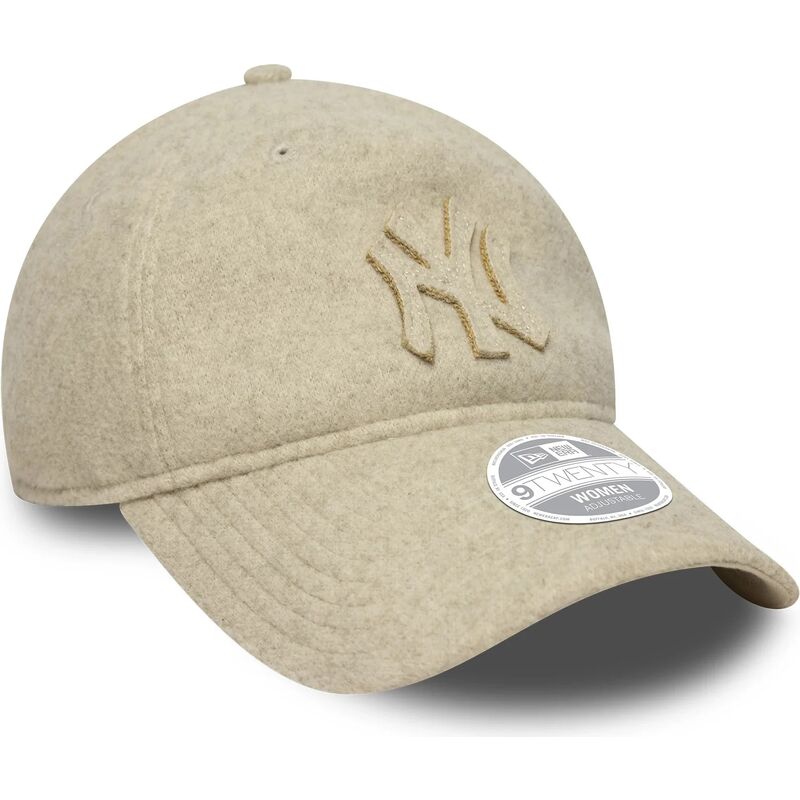 gorra-curva-beige-ajustable-con-logo-beige-9twenty-a-frame-melton-luxe-de-new-york-yankees-mlb-de-new-era