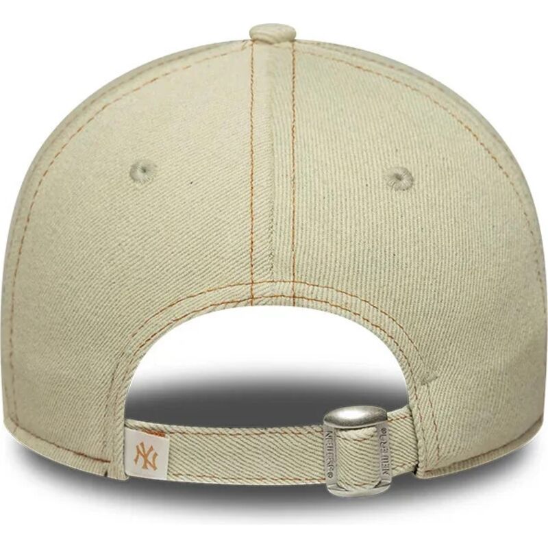 gorra-curva-beige-ajustable-con-logo-marron-9twenty-denim-de-new-york-yankees-mlb-de-new-era