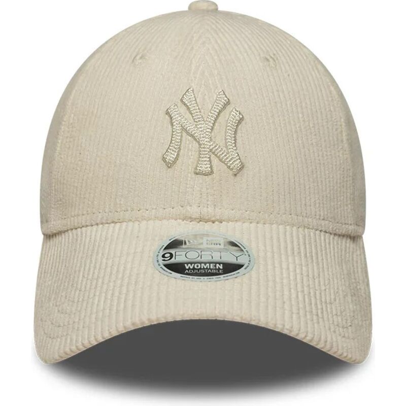 gorra-curva-beige-ajustable-para-mujer-con-logo-beige-9forty-cord-de-new-york-yankees-mlb-de-new-era