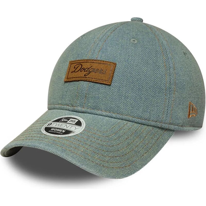 gorra-curva-azul-ajustable-para-mujer-con-logo-marron-9twenty-denim-de-los-angeles-dodgers-mlb-de-new-era