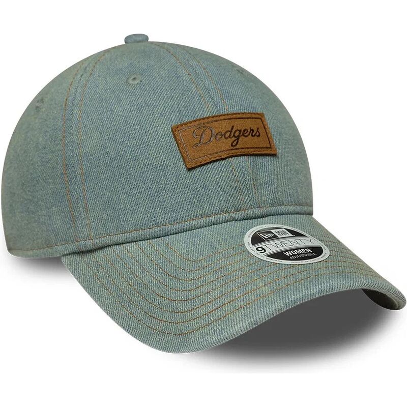 gorra-curva-azul-ajustable-para-mujer-con-logo-marron-9twenty-denim-de-los-angeles-dodgers-mlb-de-new-era