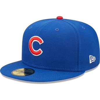 Gorra plana azul ajustada 59FIFTY AC Perf de Chicago Cubs MLB de New Era